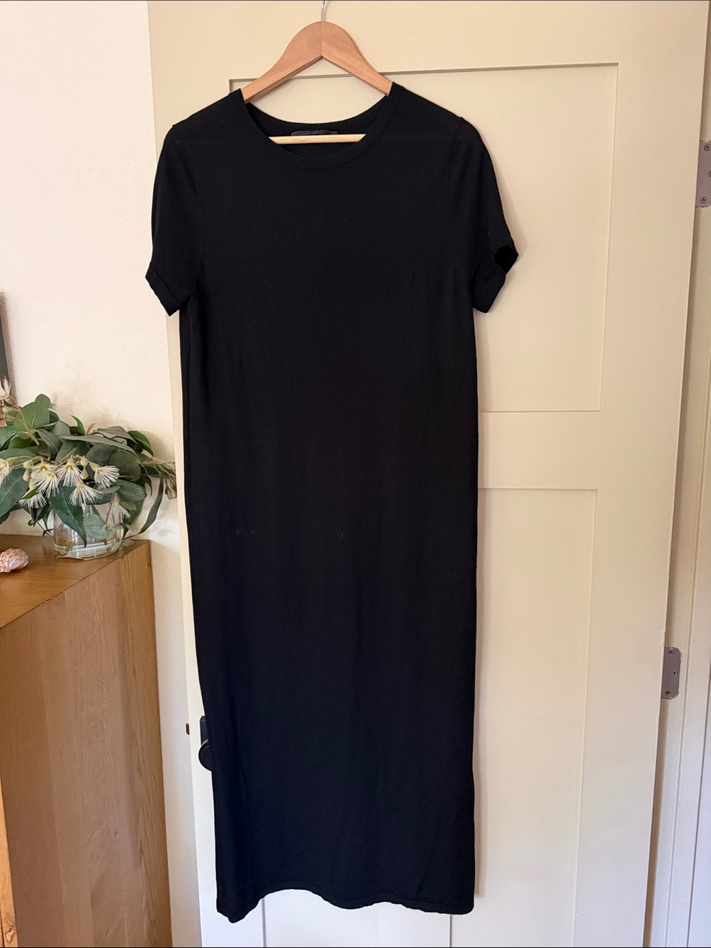 Jenni Kayne M Wool Classic Black Short-Sleeve Maxi Dress